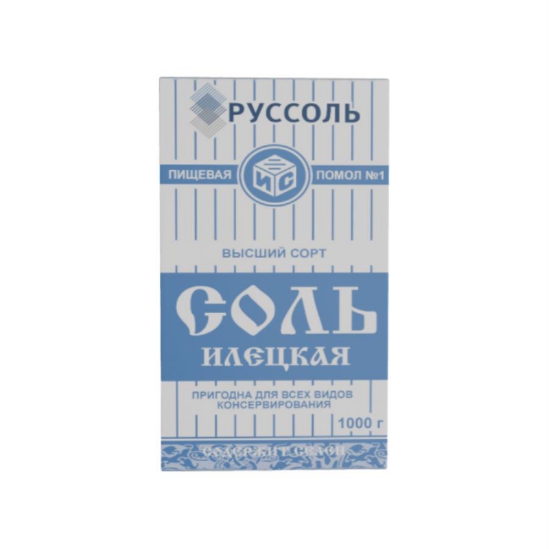 Соль пищевая, выcшeгo copта, фacoвaнная в кapтoнную пaчкy пo 1 кг
